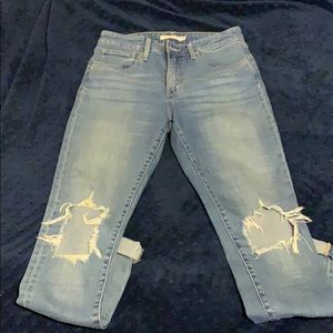 Levi’s 721 distressed high waisted jeans